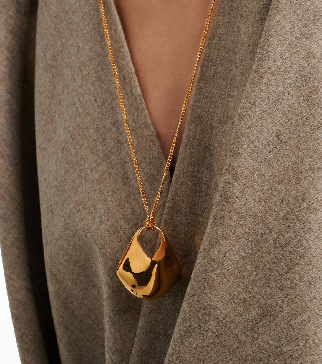Khaite - Lotus Small gold-plated pendant necklace
