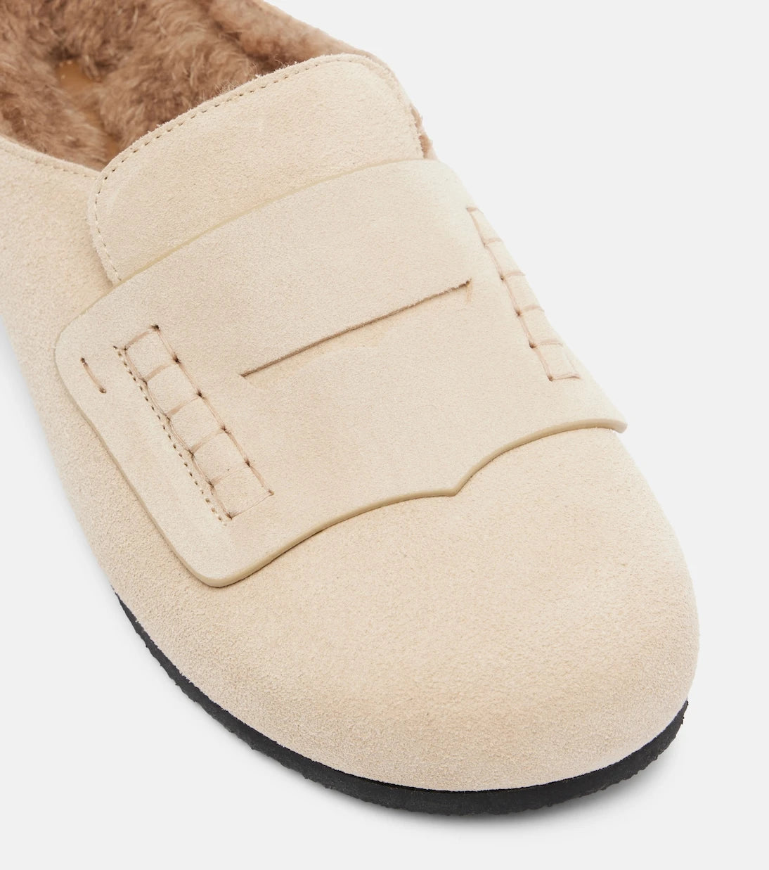 Jacquemus - Shearling-lined suede mules