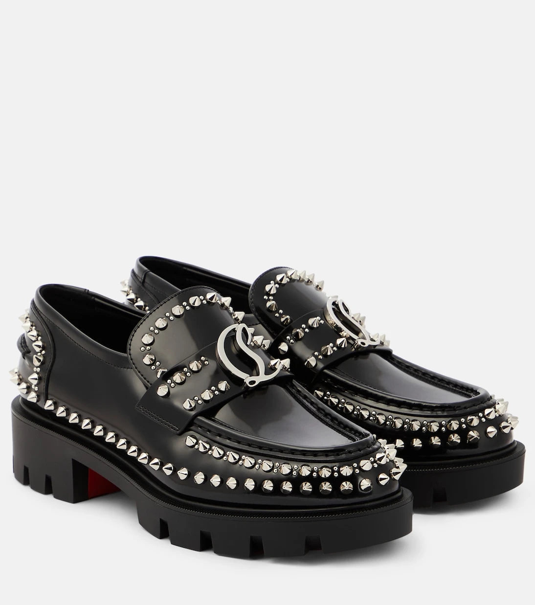 Christian Louboutin - CL Moc Lug Spikes leather loafers
