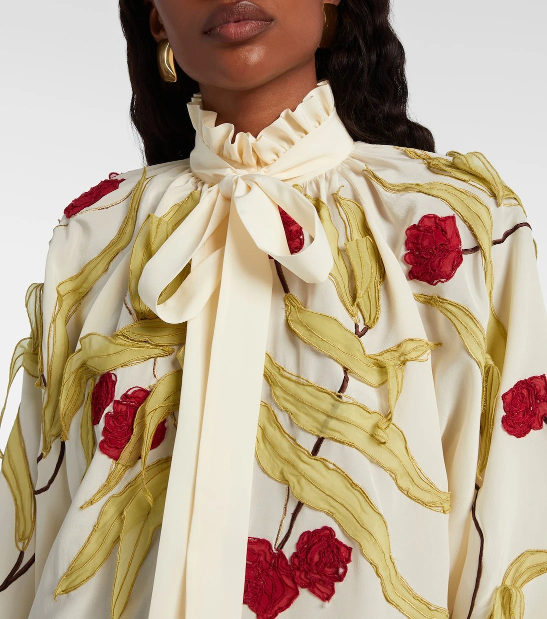 La DoubleJ - Cerere embroidered silk blouse