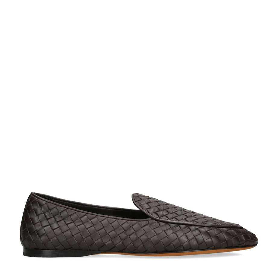 Brown Hereditas Woven Flat Loafers