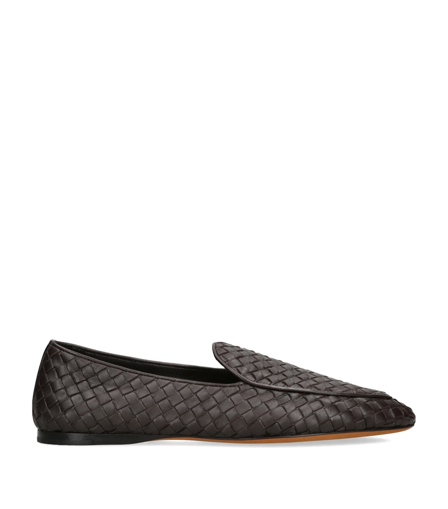 Brown Hereditas Woven Flat Loafers