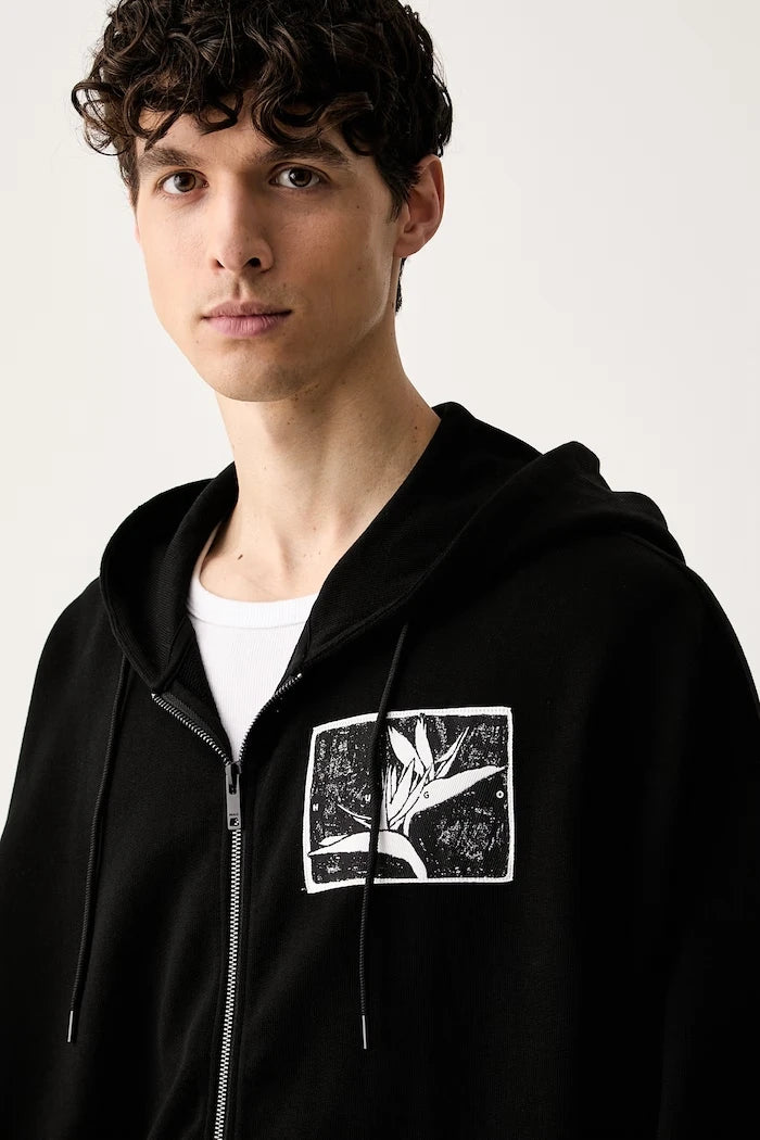 HUGO fermuarlı kapüşonlu erkek pamuklu sweatshirt Darisohood