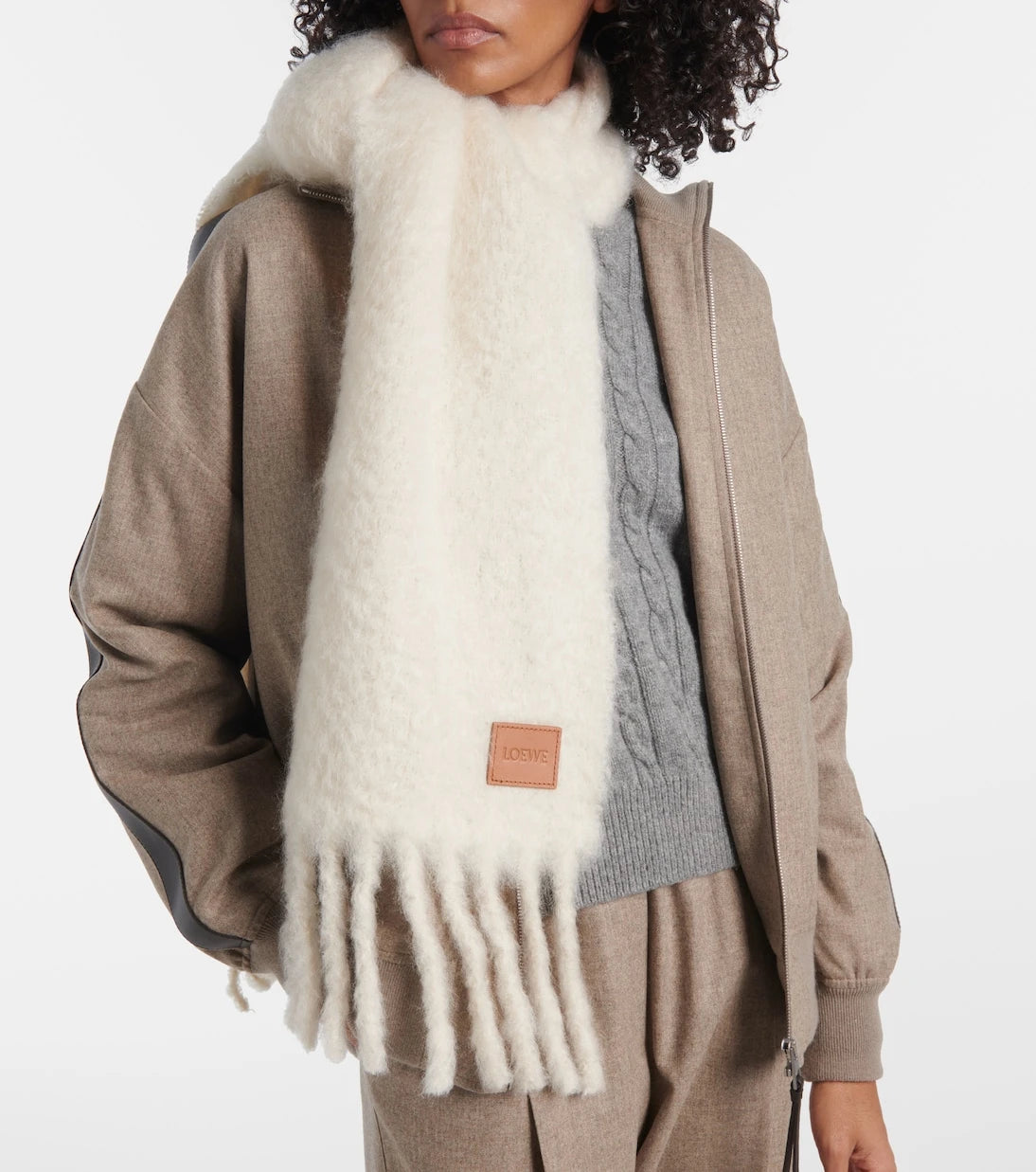 Loewe - Fringed mohair and wool-blend scarf