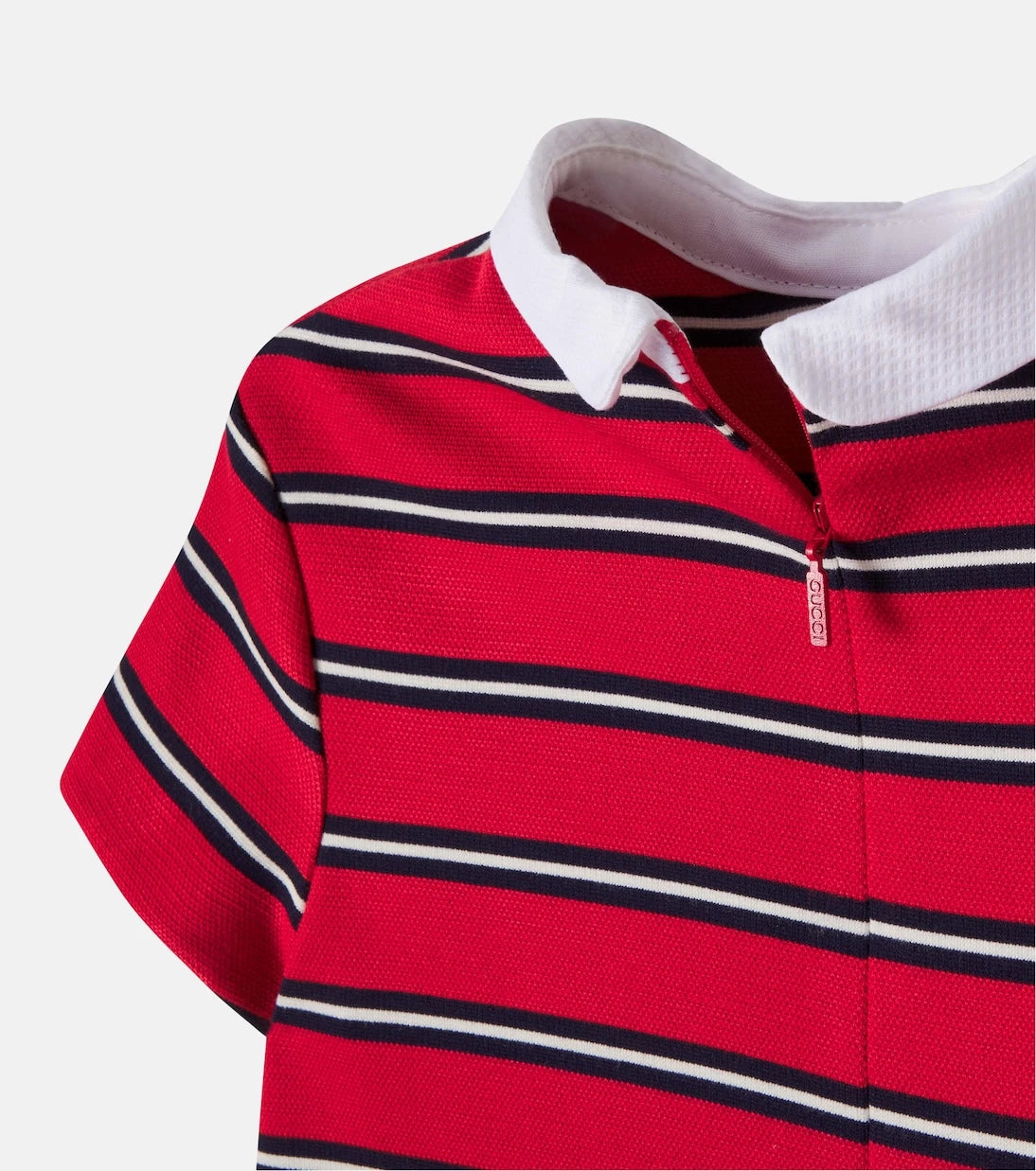 Gucci Kids - فستان بولو مخطط بشعار G المتشابك