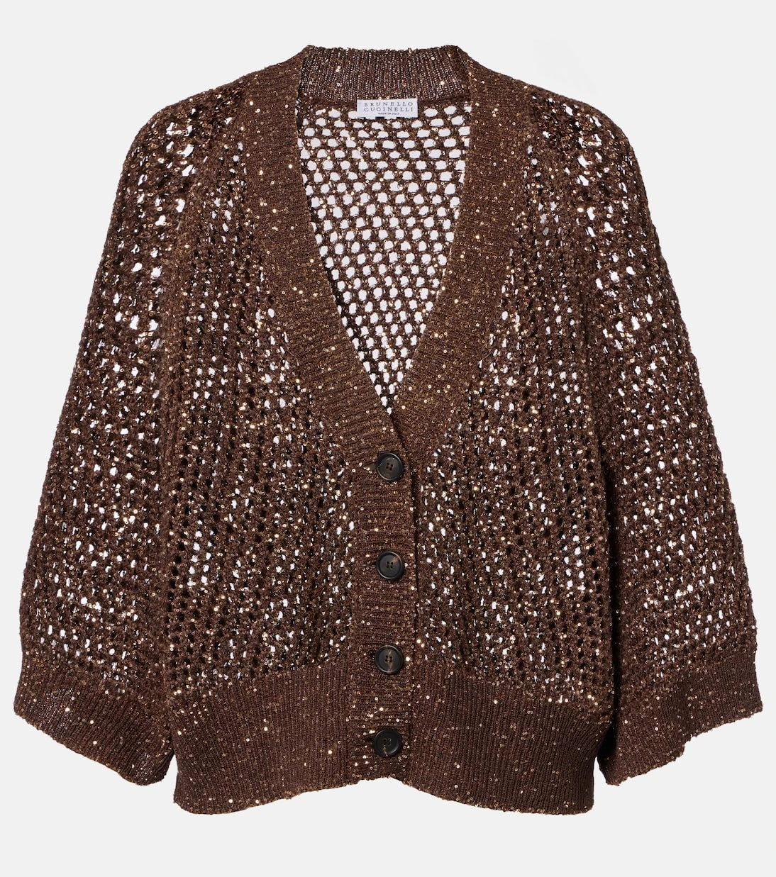 Brunello Cucinelli - Open-knit sequined cardigan