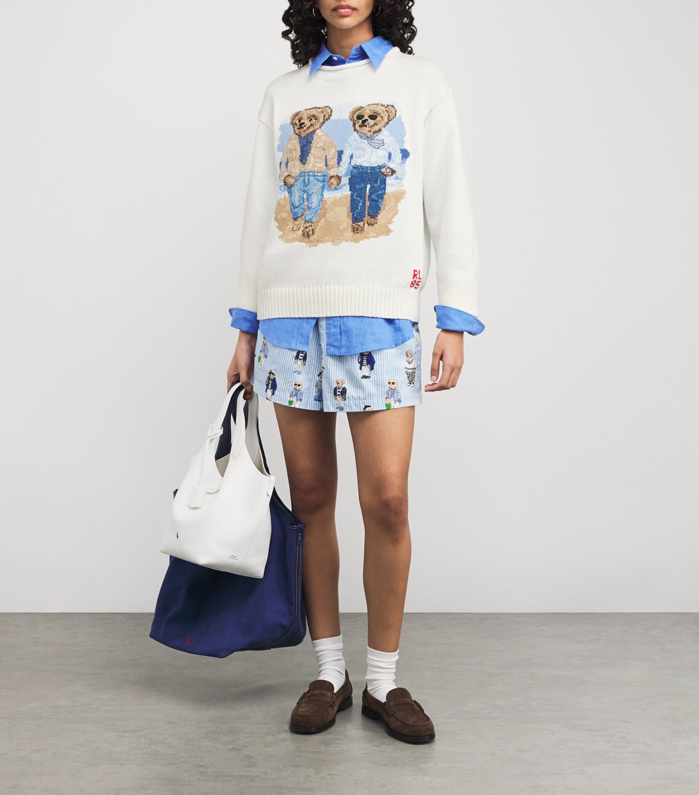 Cotton Polo Bear Sweater WHITE