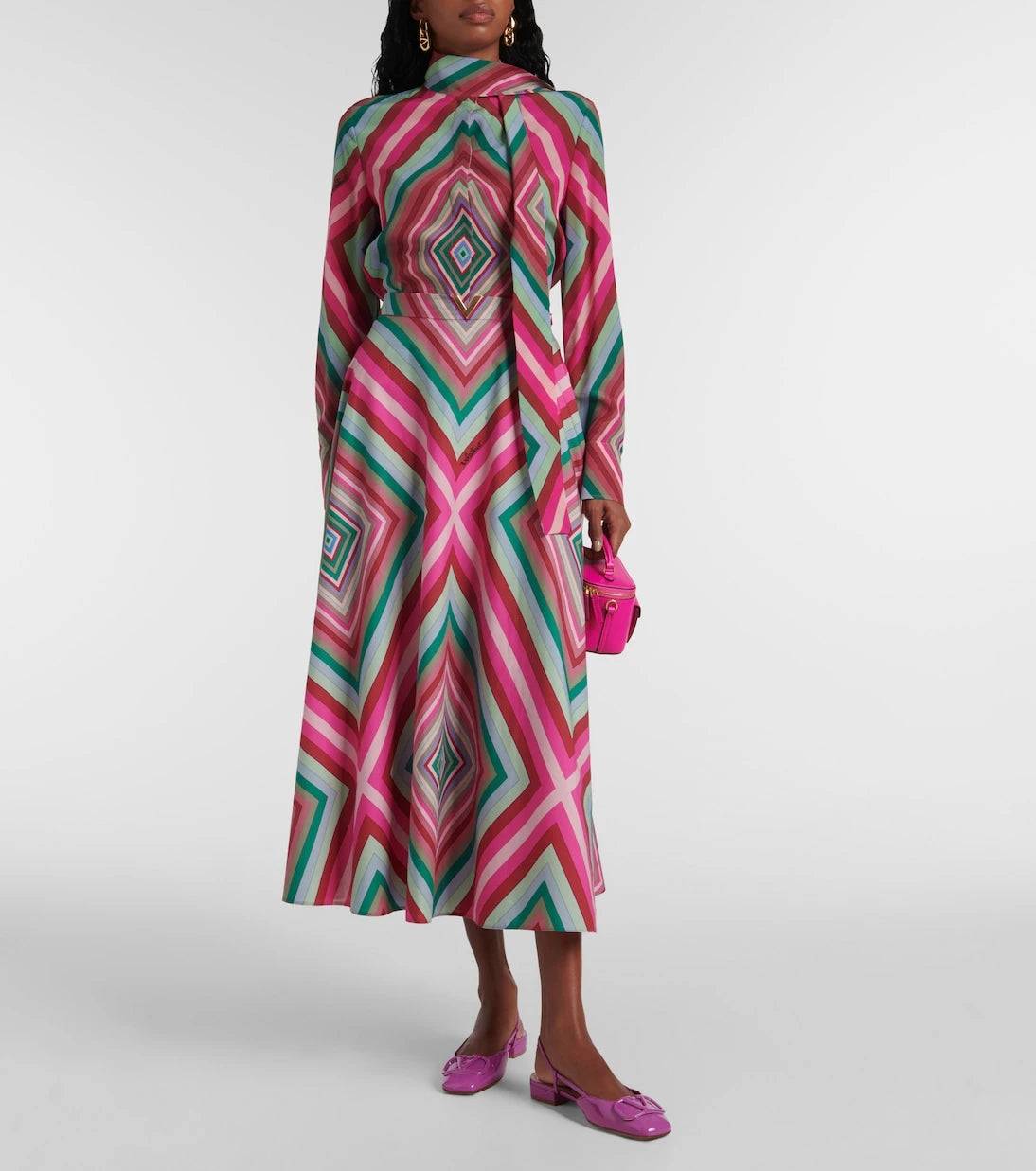 Valentino - Rhombus 75 cotton poplin maxi skirt