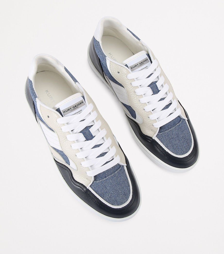 Denim-Leather Benn Sneakers