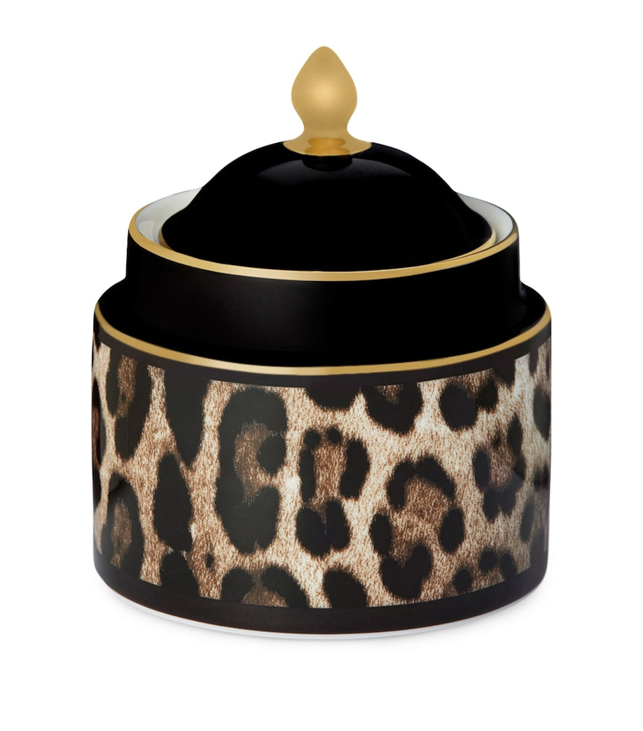 Dolce & Gabbana Casa Porcelain Leopard Print Sugar Bowl (10cm)