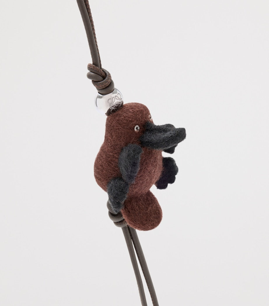 LOEWE Brown Wool Platypus Bag Charm
