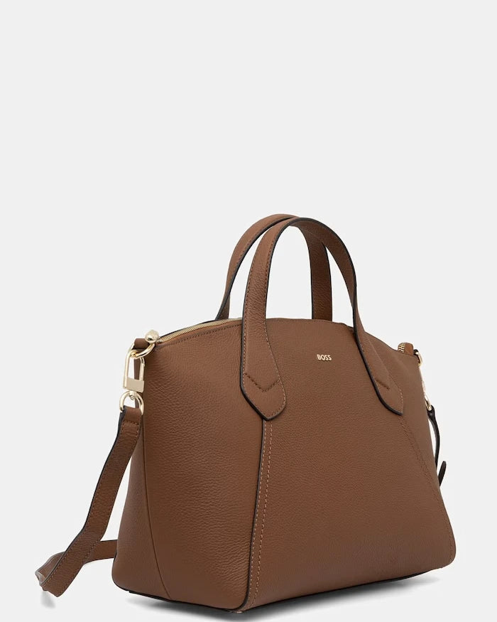 BOSS чанта tote дамска от имитация на кожа Lenah Zip Tote M