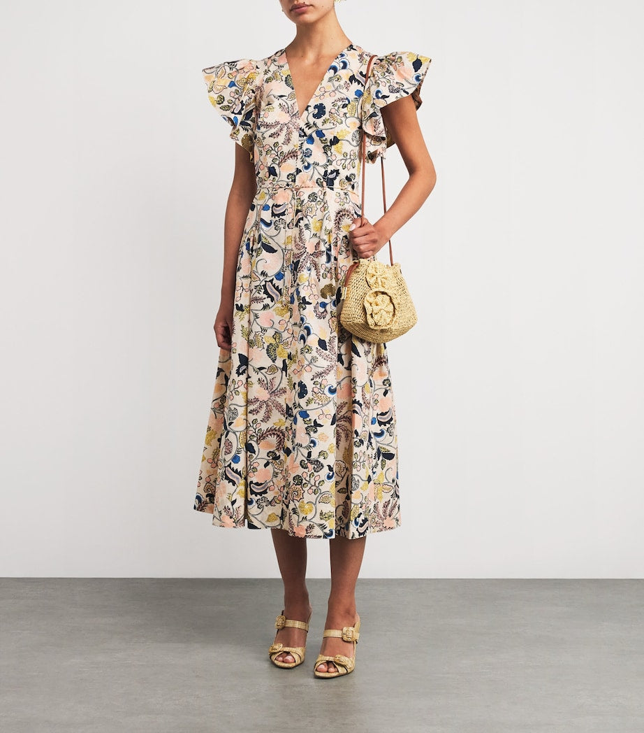 Neutral Floral Lali Clutch Bag