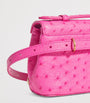 Analeena Pink Ostrich Leather Top-Handle Bag
