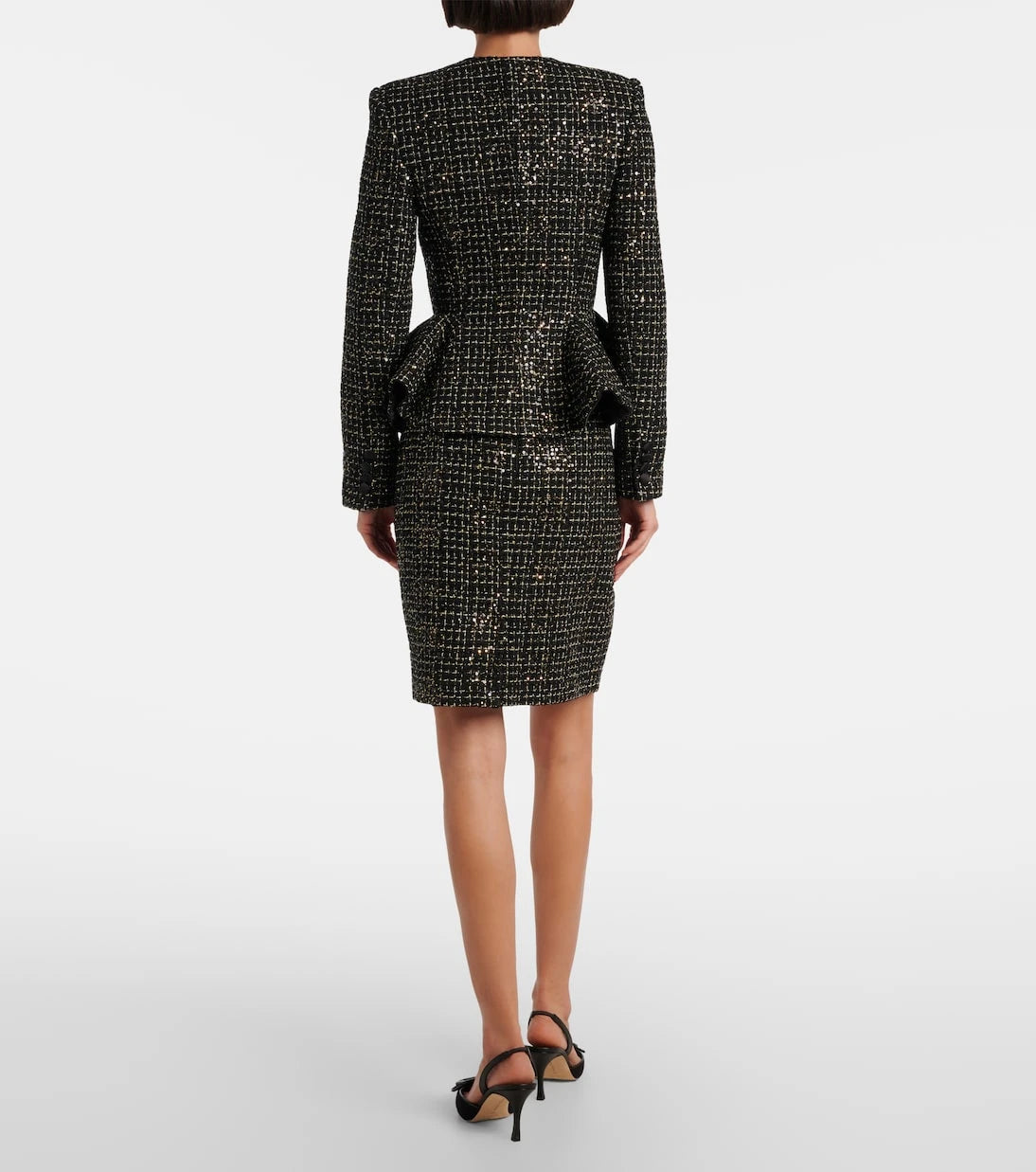 Safiyaa - Tomomi sequined peplum tweed jacket