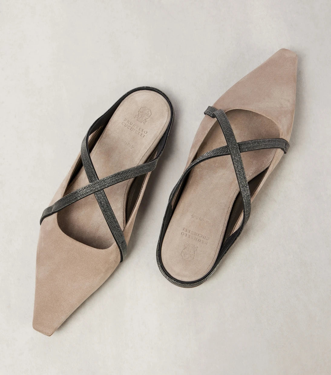 Brunello Cucinelli - Monili suede mules