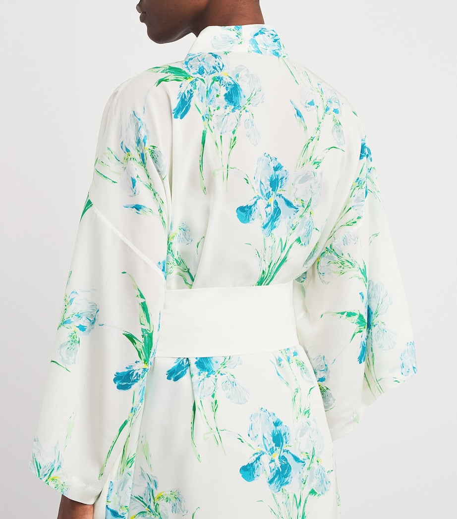 Silk Floral Amaya Samphire Robe