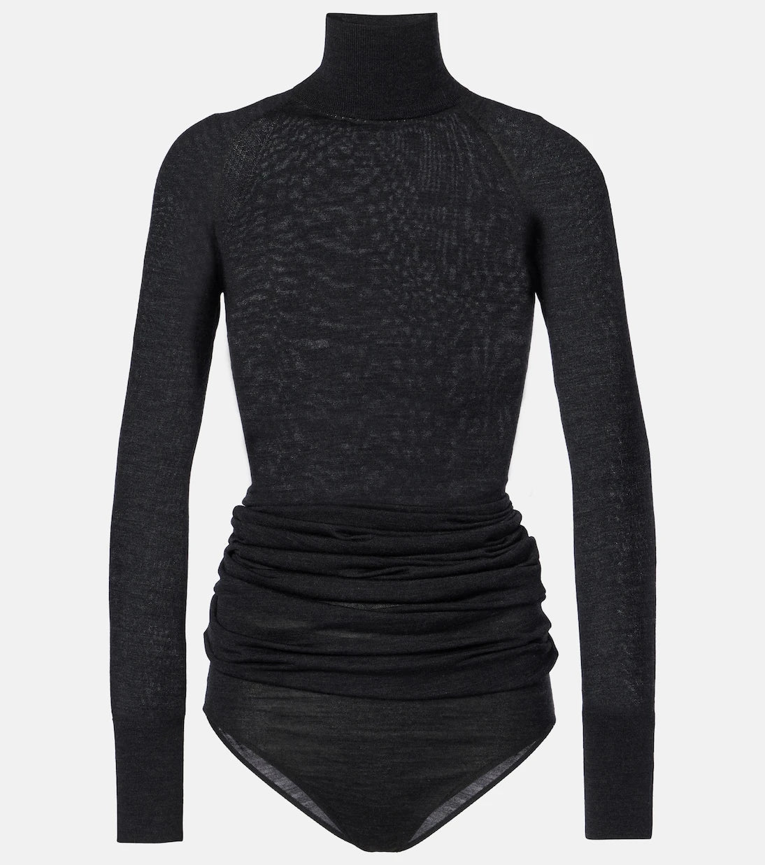 Alaïa - Draped wool turtleneck bodysuit
