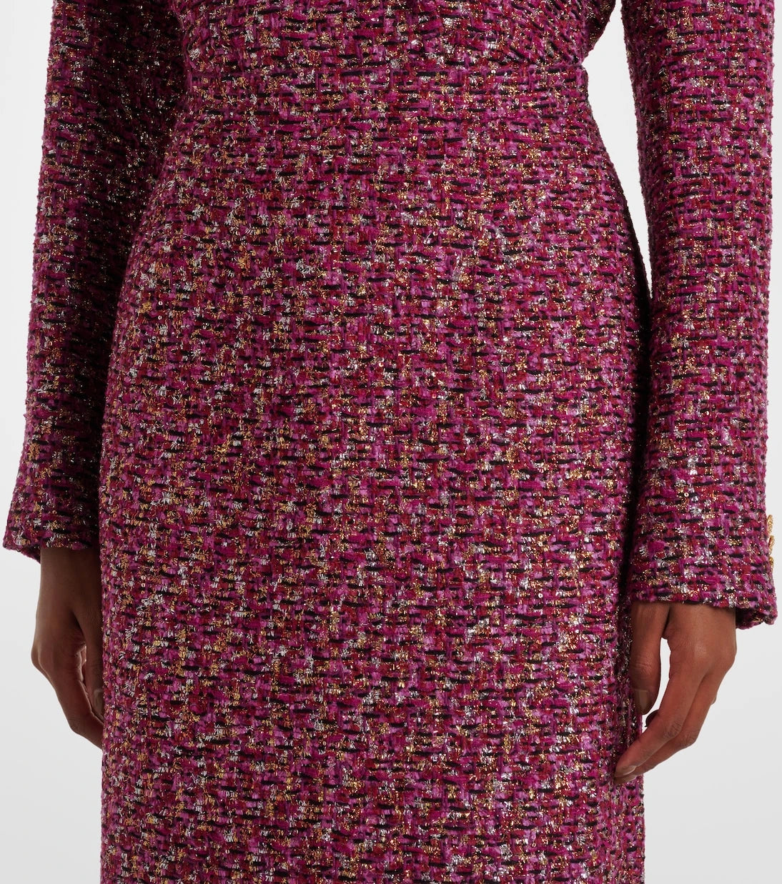 Alessandra Rich - Sequined tweed midi skirt