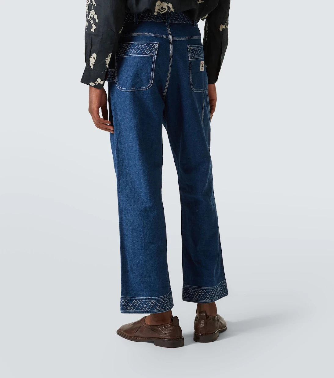 Bode - Knolly Brook embroidered wide-leg jeans