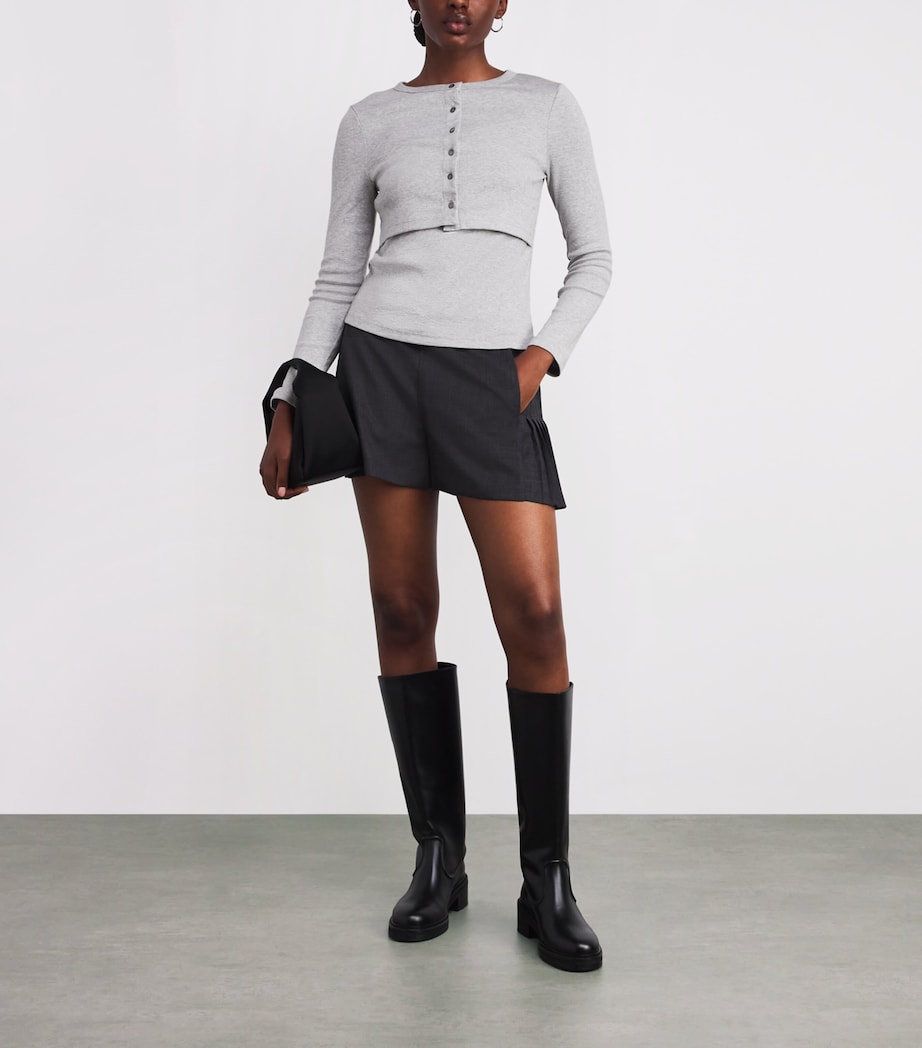 Claudie Pierlot Grey Cotton Layered Cardigan