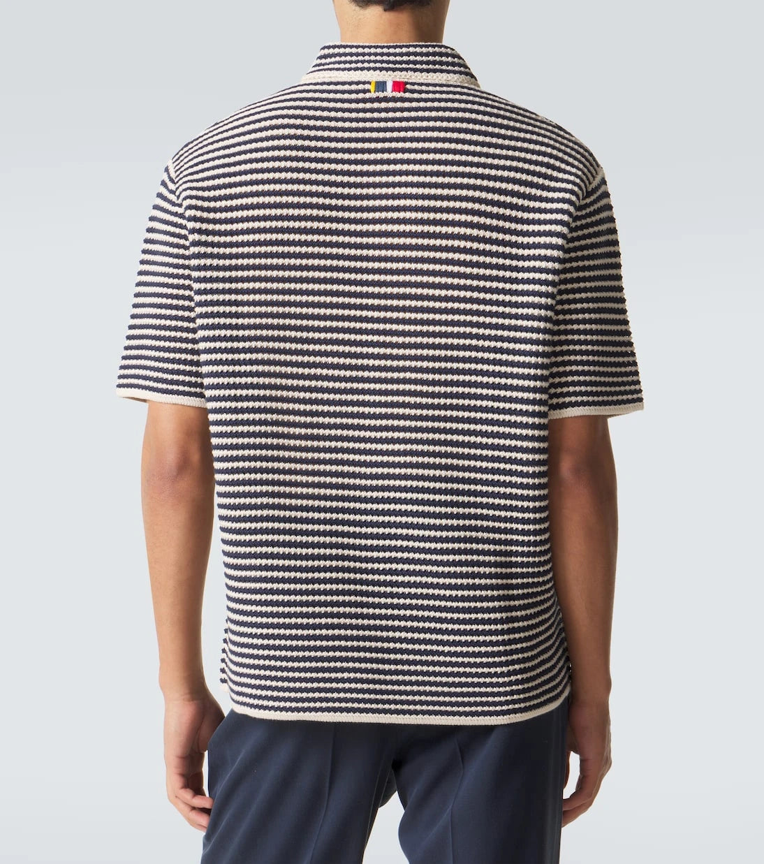 Orlebar Brown - Lowry striped crochet cotton polo sweater