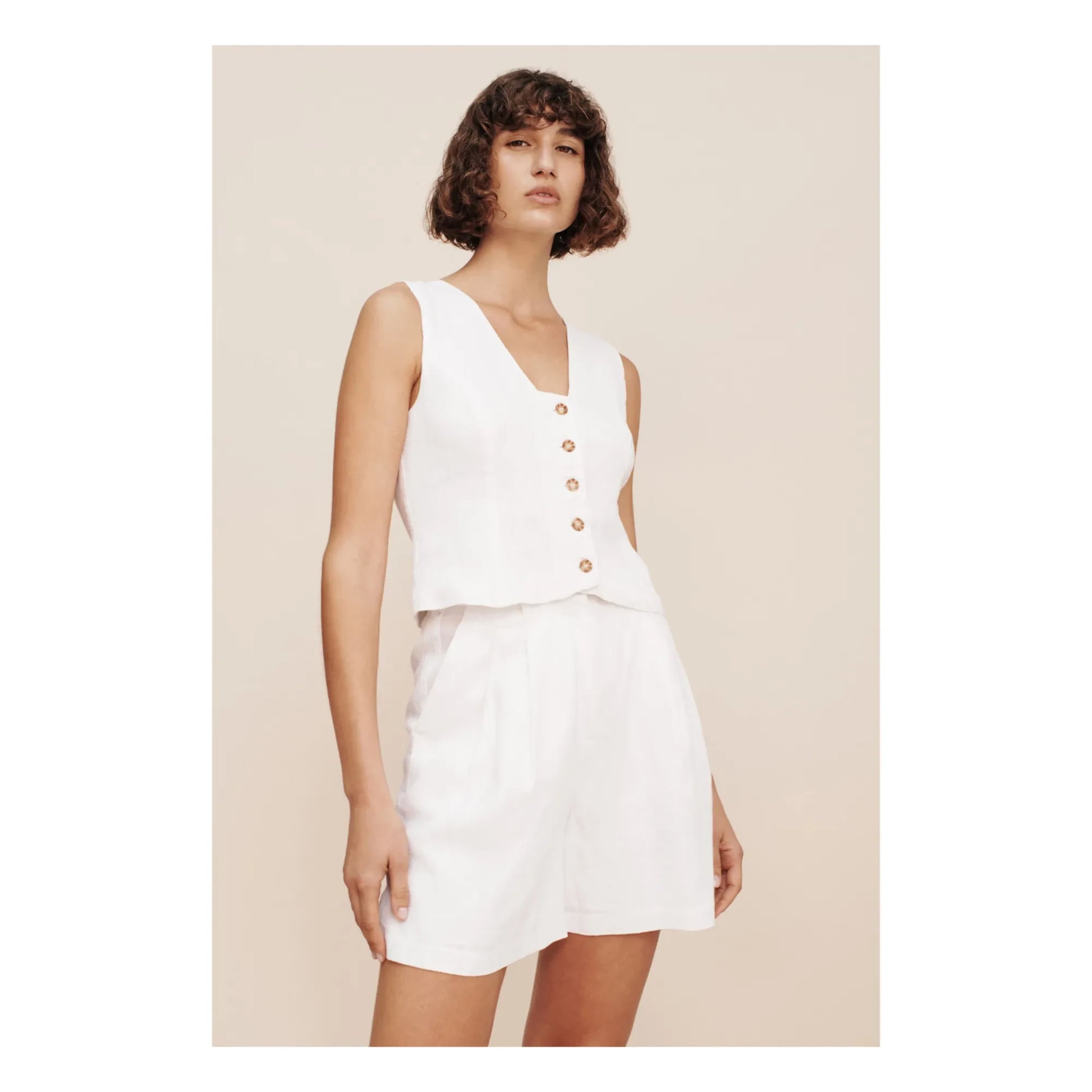 Posse - Marchello Linen Shorts | Ivory