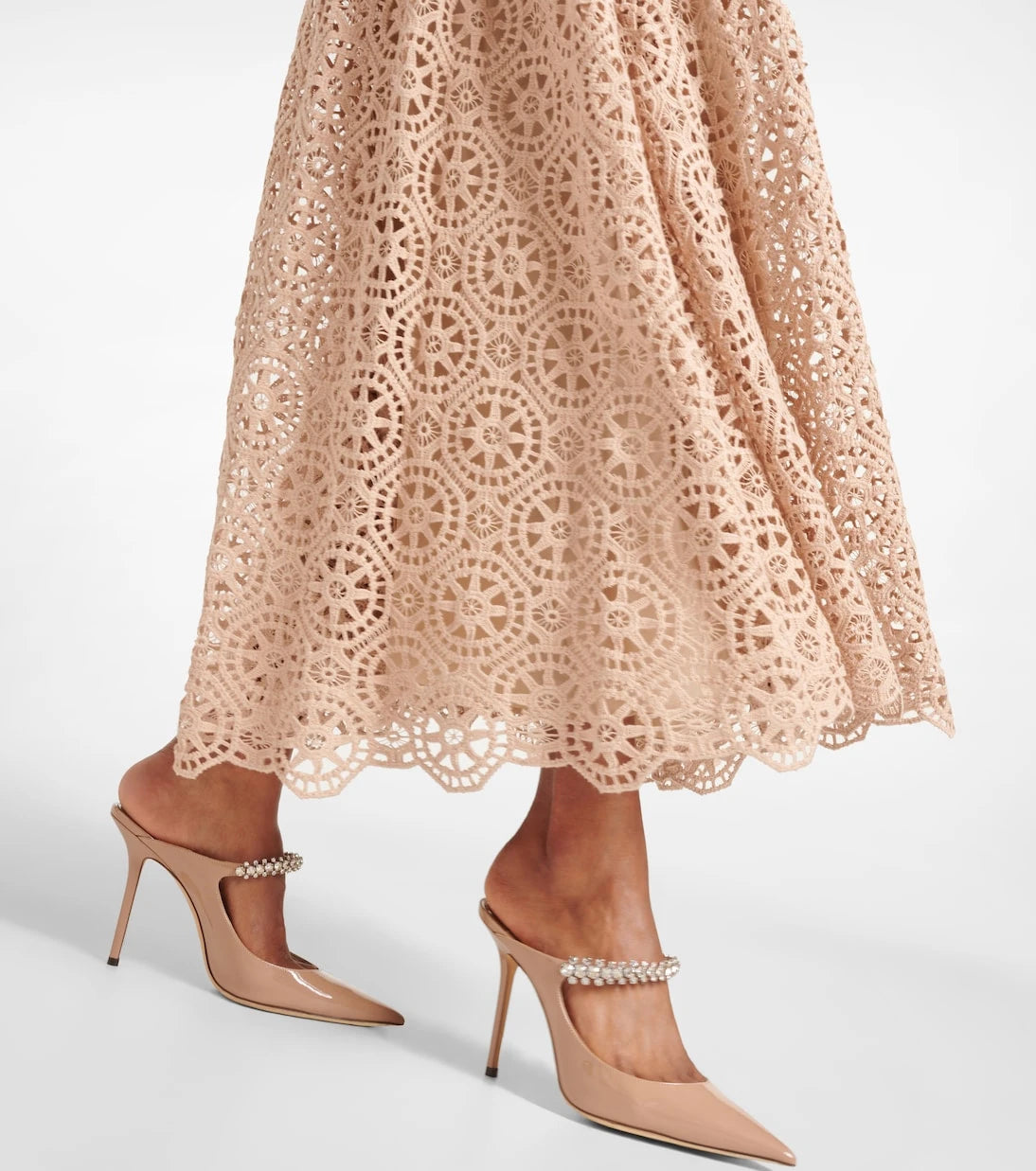 Elie Saab - Macramé halterneck cotton-blend midi dress