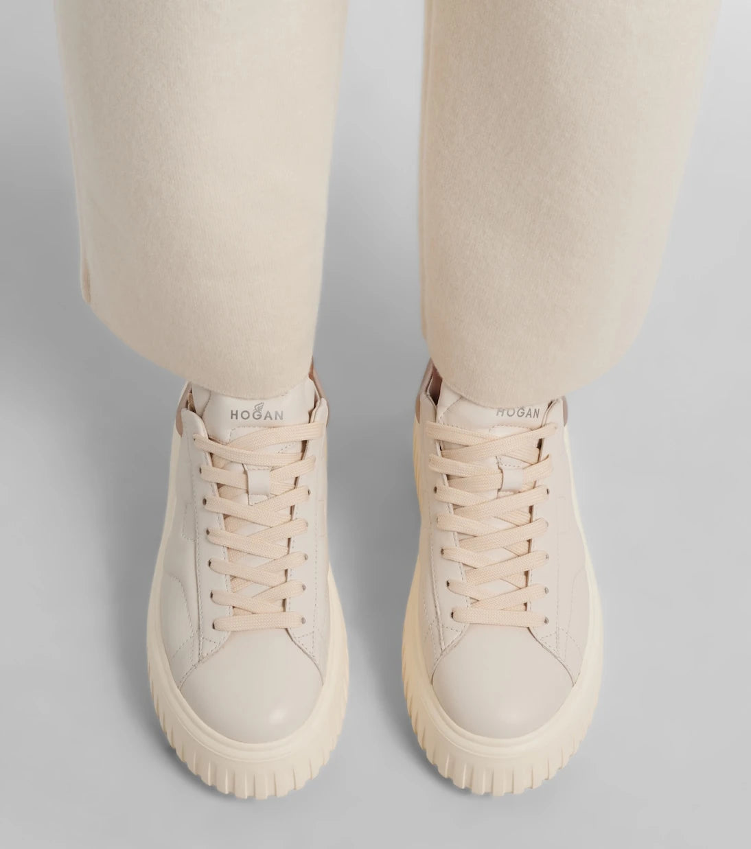 Hogan - H-Stripes leather platform sneakers