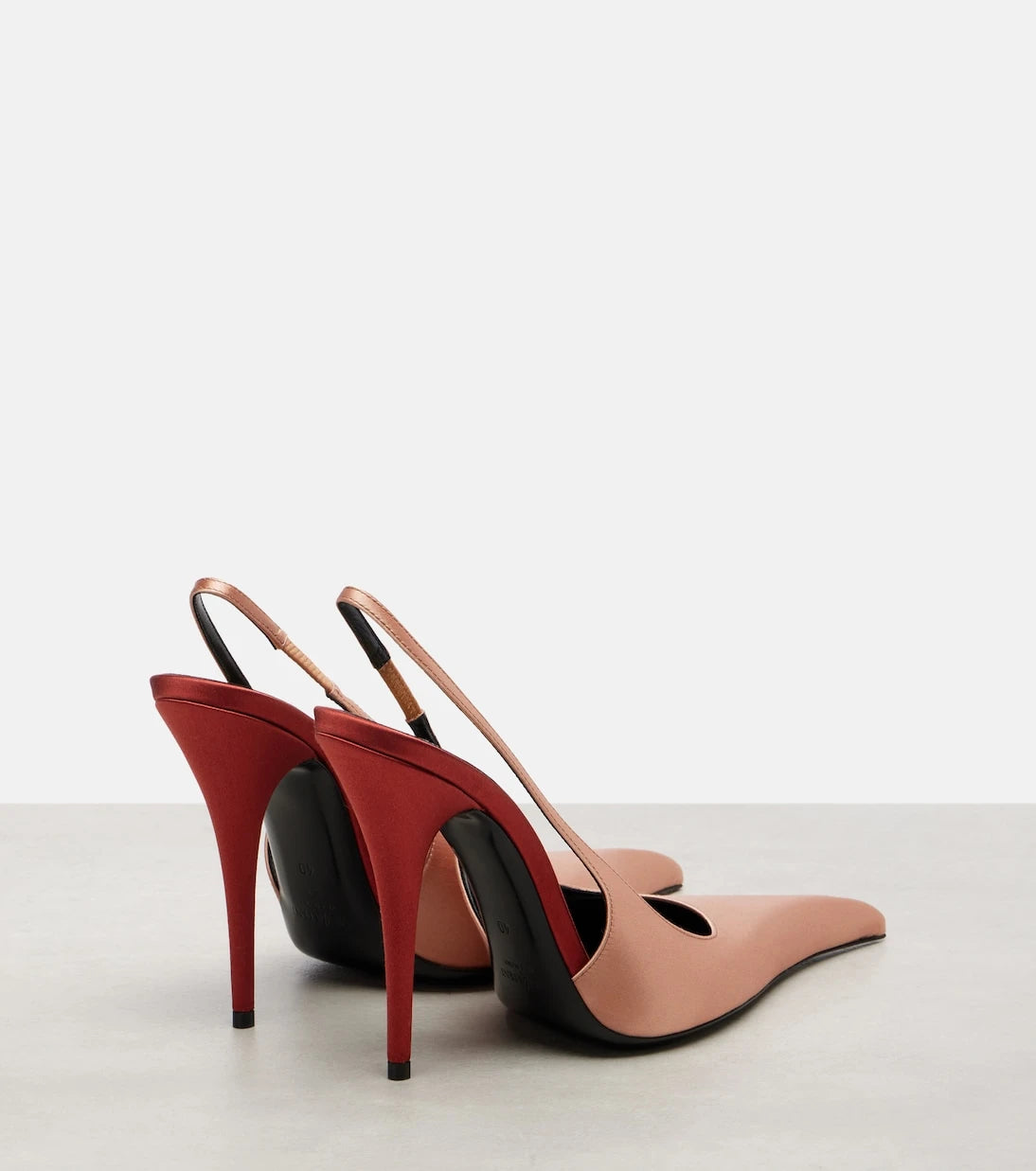 Saint Laurent - Deroche 110 crêpe satin slingback pumps