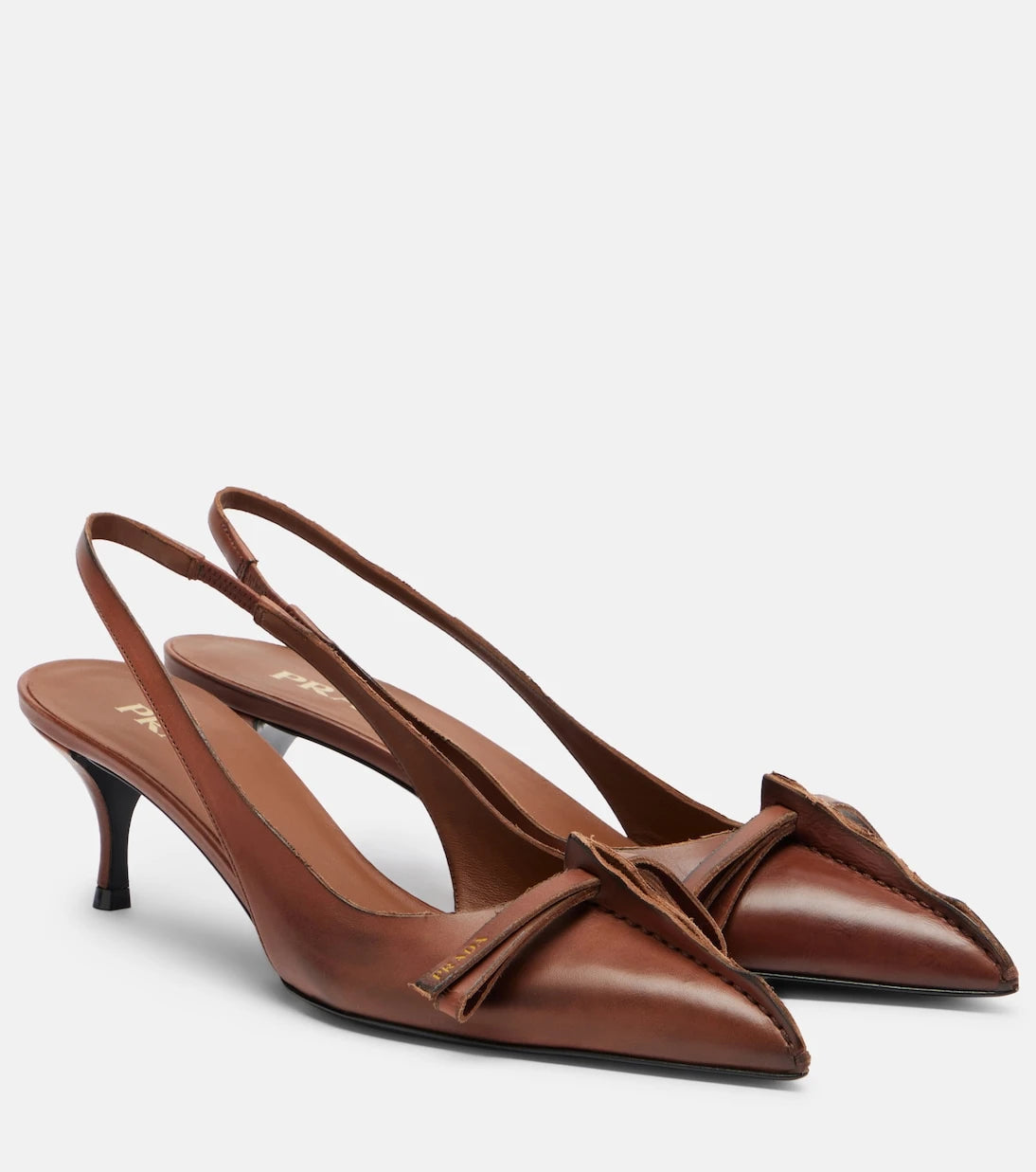 Prada - Leather slingback pumps