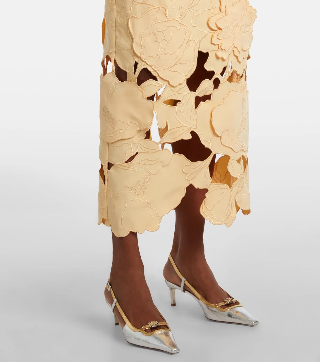 Leo Lin - Rayna floral-appliqué strapless midi dress
