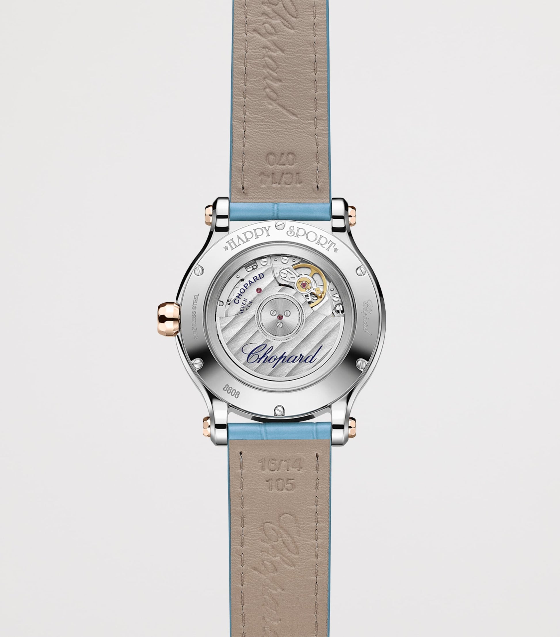 Rose Gold, Lucent Steel and Diamond Happy Sport Watch 33mm