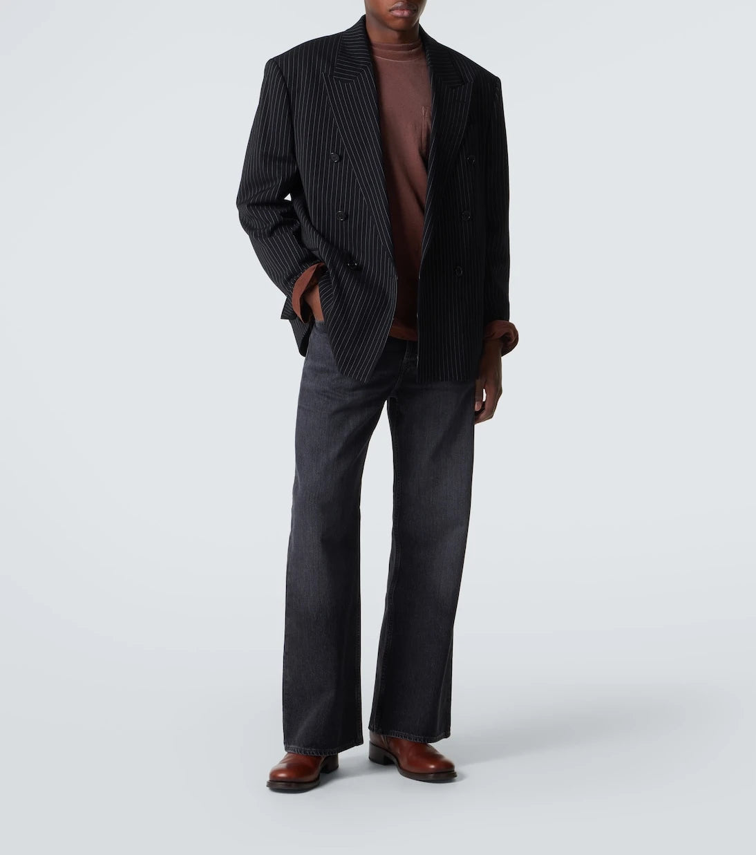 Acne Studios - تي شيرت من القطن المخلوط بشعار الماركة