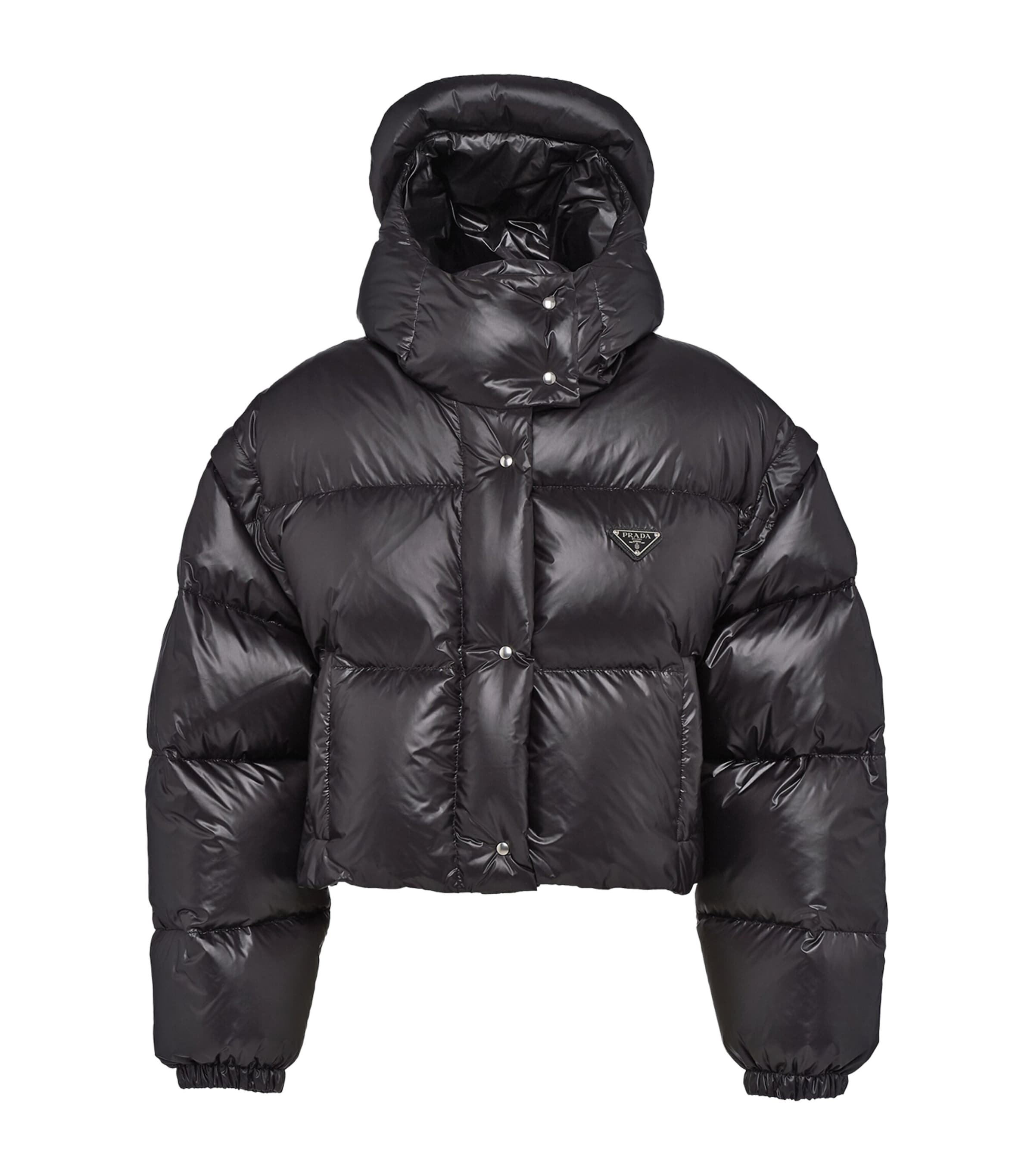 Prada Black Crop Re-Nylon Puffer Jacket