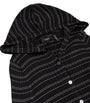 Theory Black Stripe Hooded Cardigan