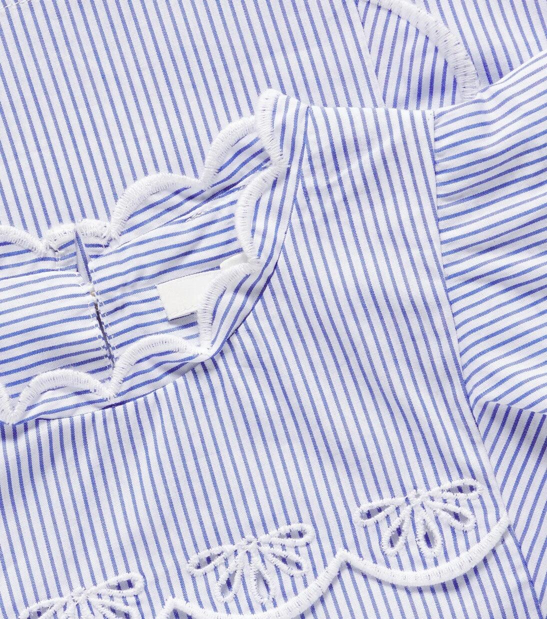 Chloé Kids - Embroidered striped cotton poplin top