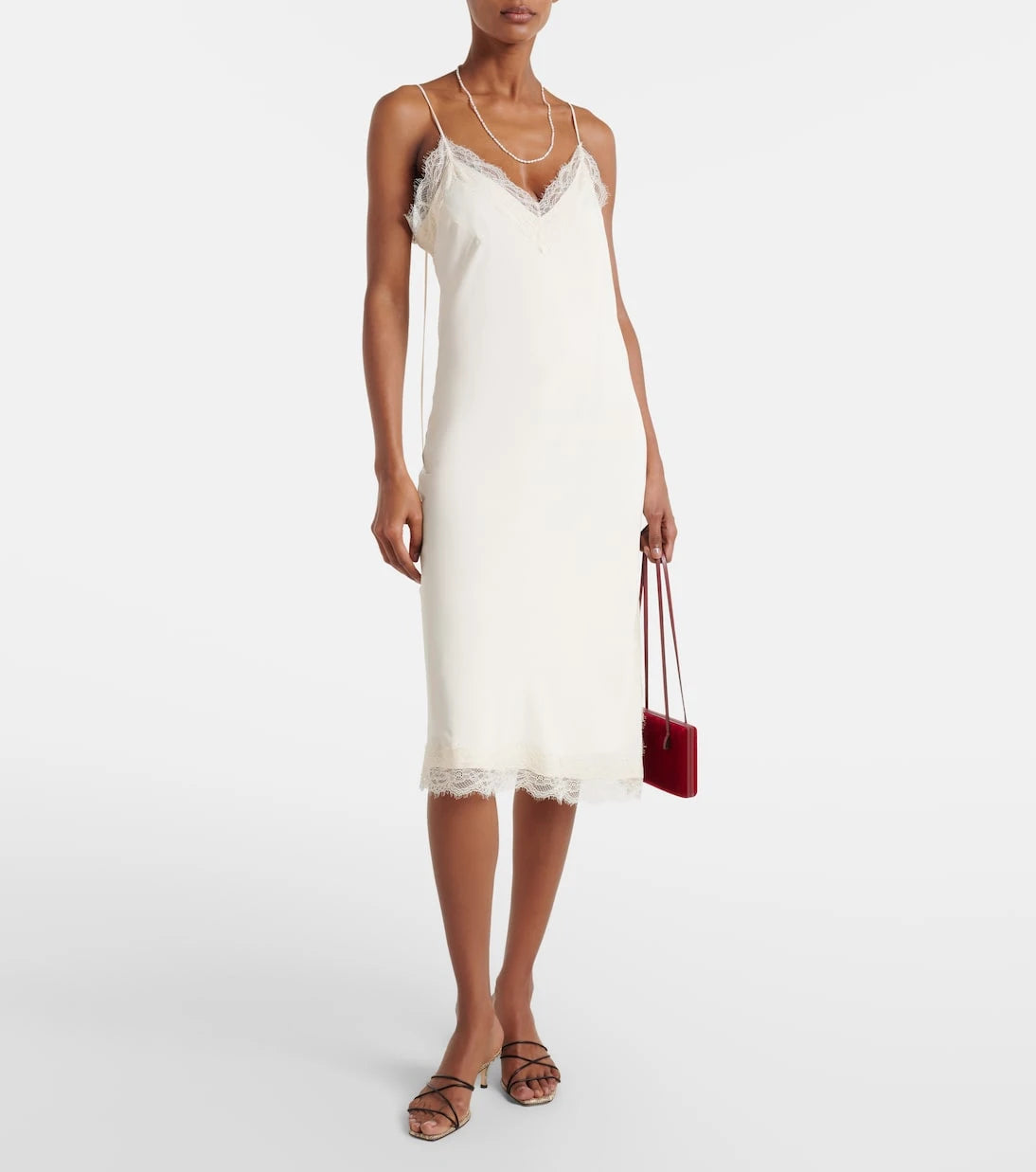 Róhe - Lace-trimmed slip dress