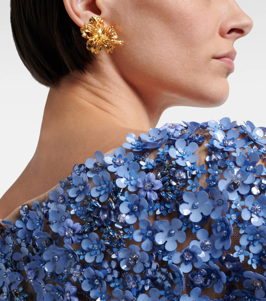 Oscar de la Renta - Hibiscus clip-on earrings