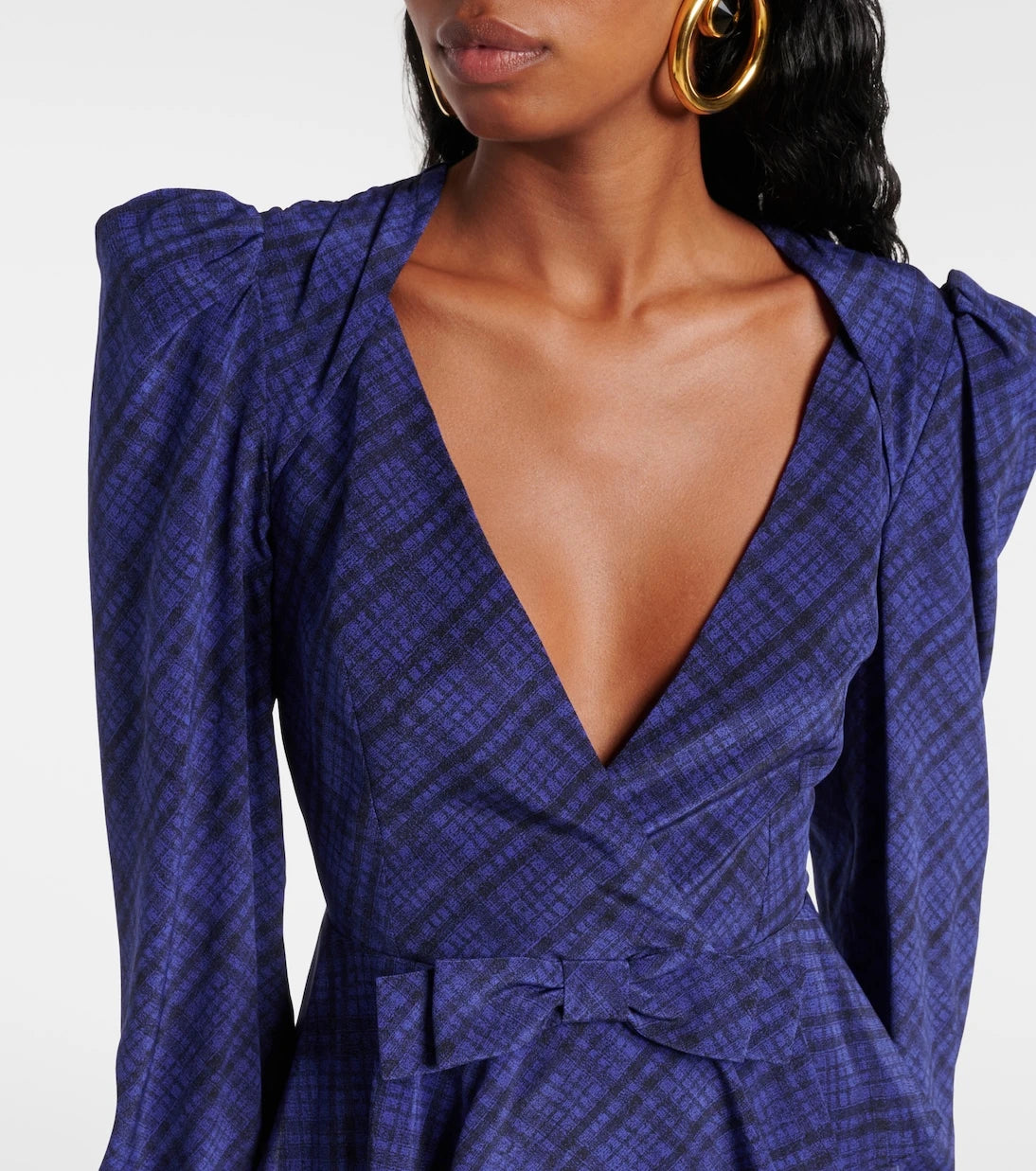 Alessandra Rich - Tartan silk midi dress