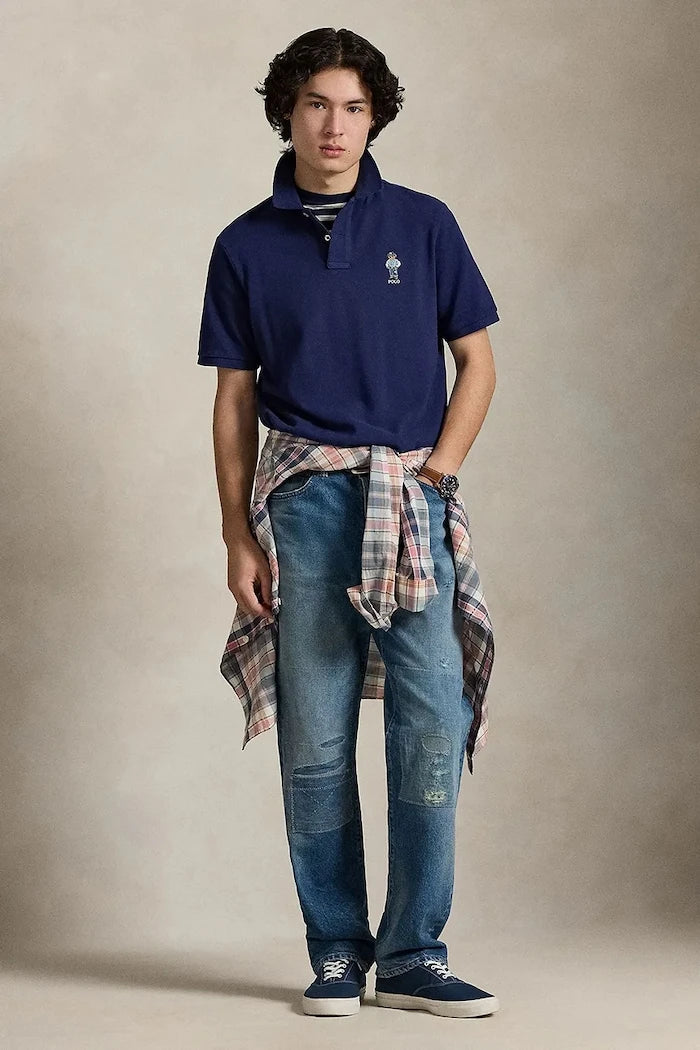 Памучна тениска с яка Polo Ralph Lauren