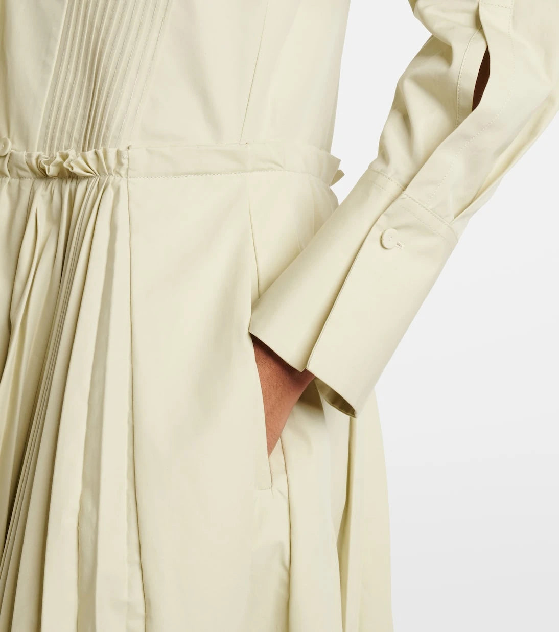 Jil Sander - Pleated cotton poplin midi dress