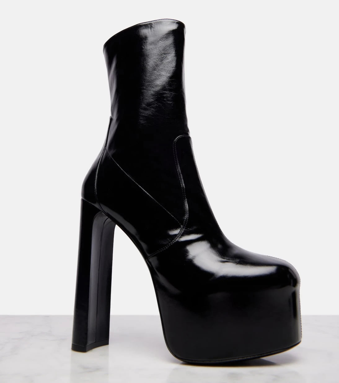Saint Laurent - Billy 95 leather platform mid-calf boots