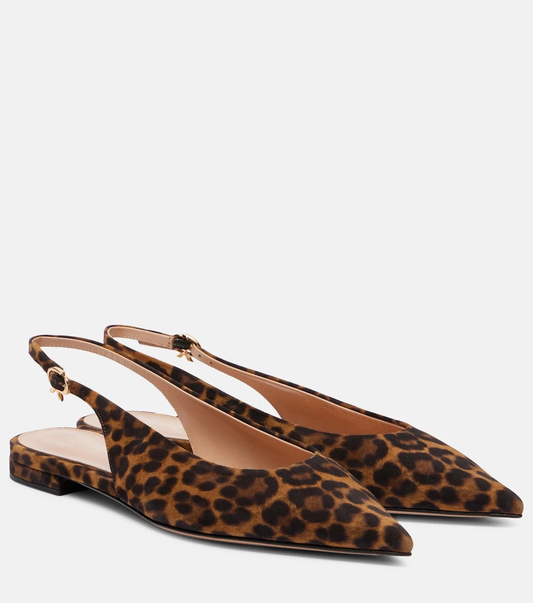 Gianvito Rossi - Robbie leopard-print suede slingback flats