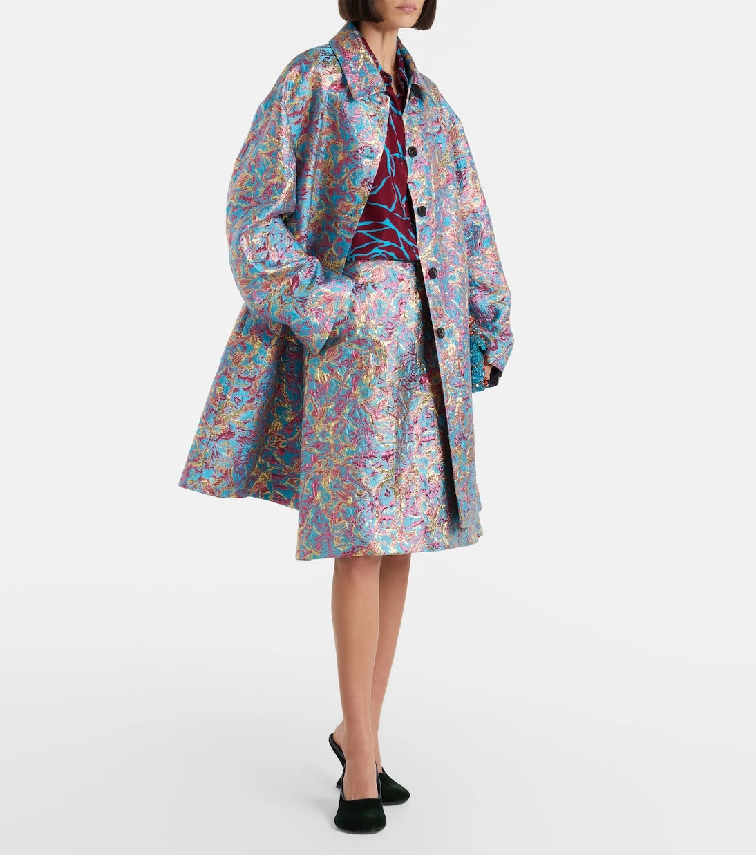 Dries Van Noten - Brocade midi skirt