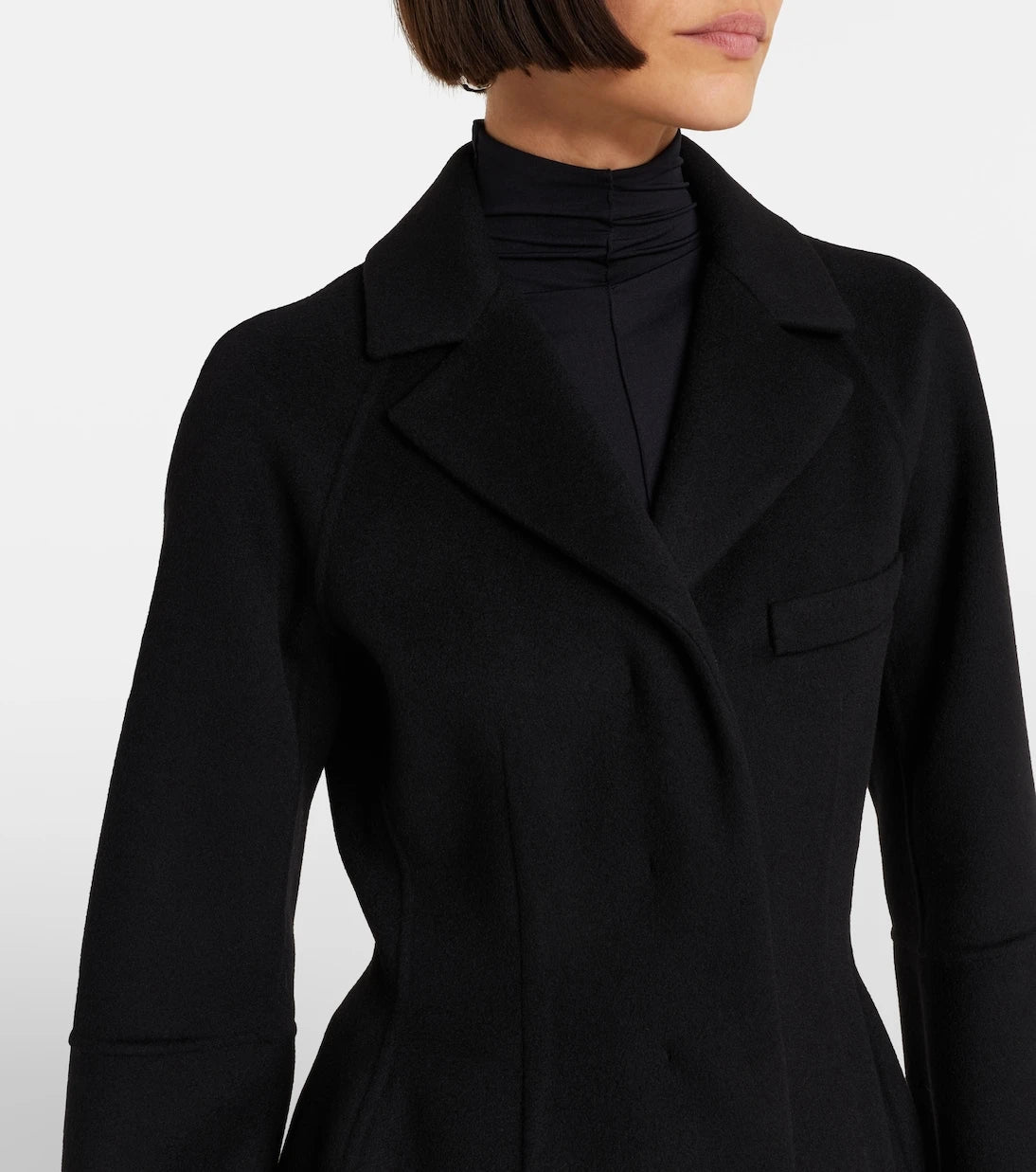 Sportmax - Peplum virgin wool coat