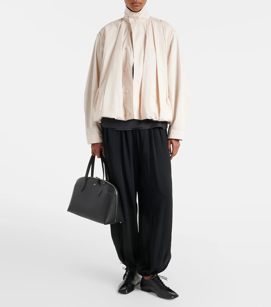 Lemaire - Pleated cotton satin jacket