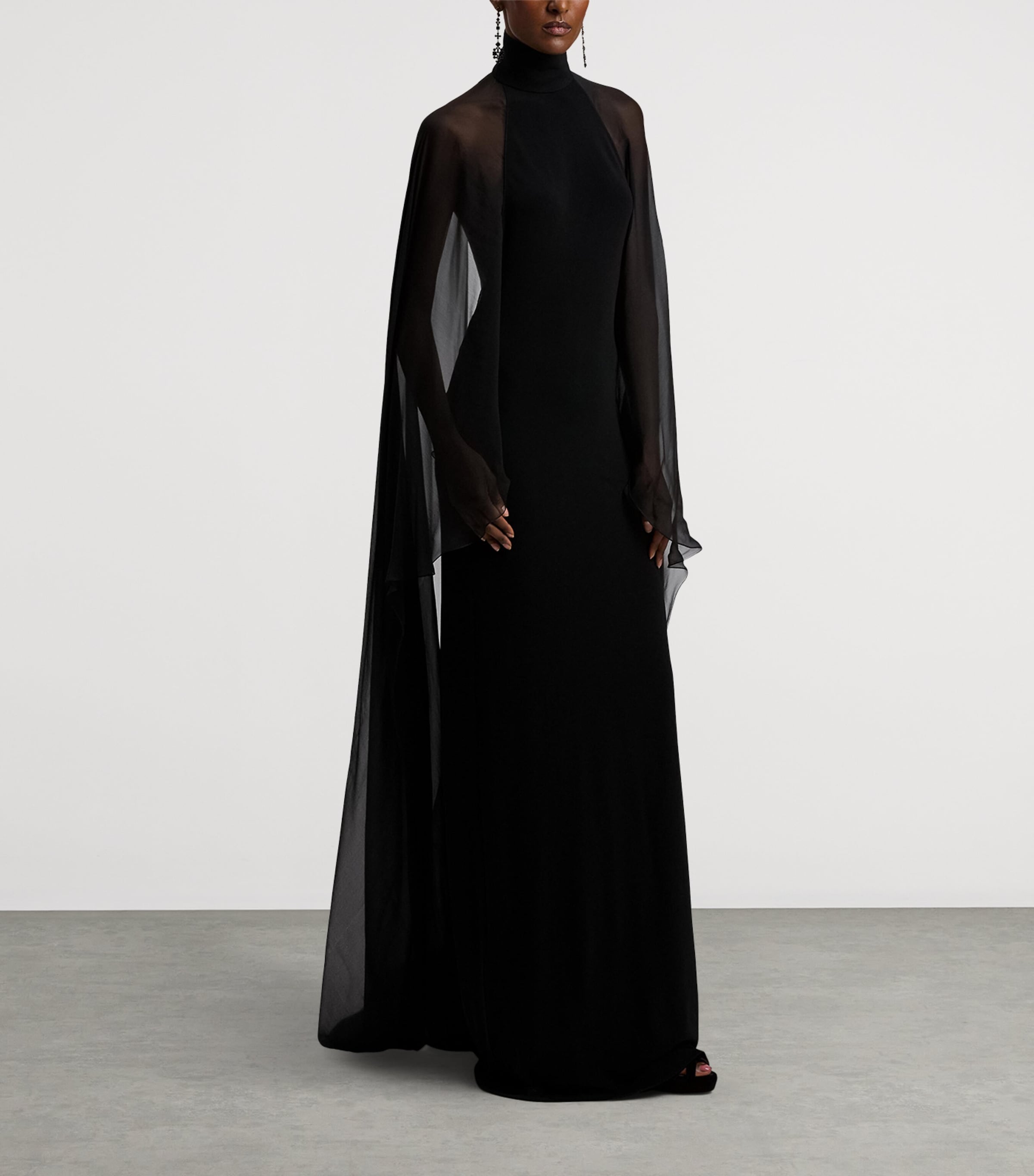 Ralph Lauren Collection Black Jersey Tilly Evening Dress