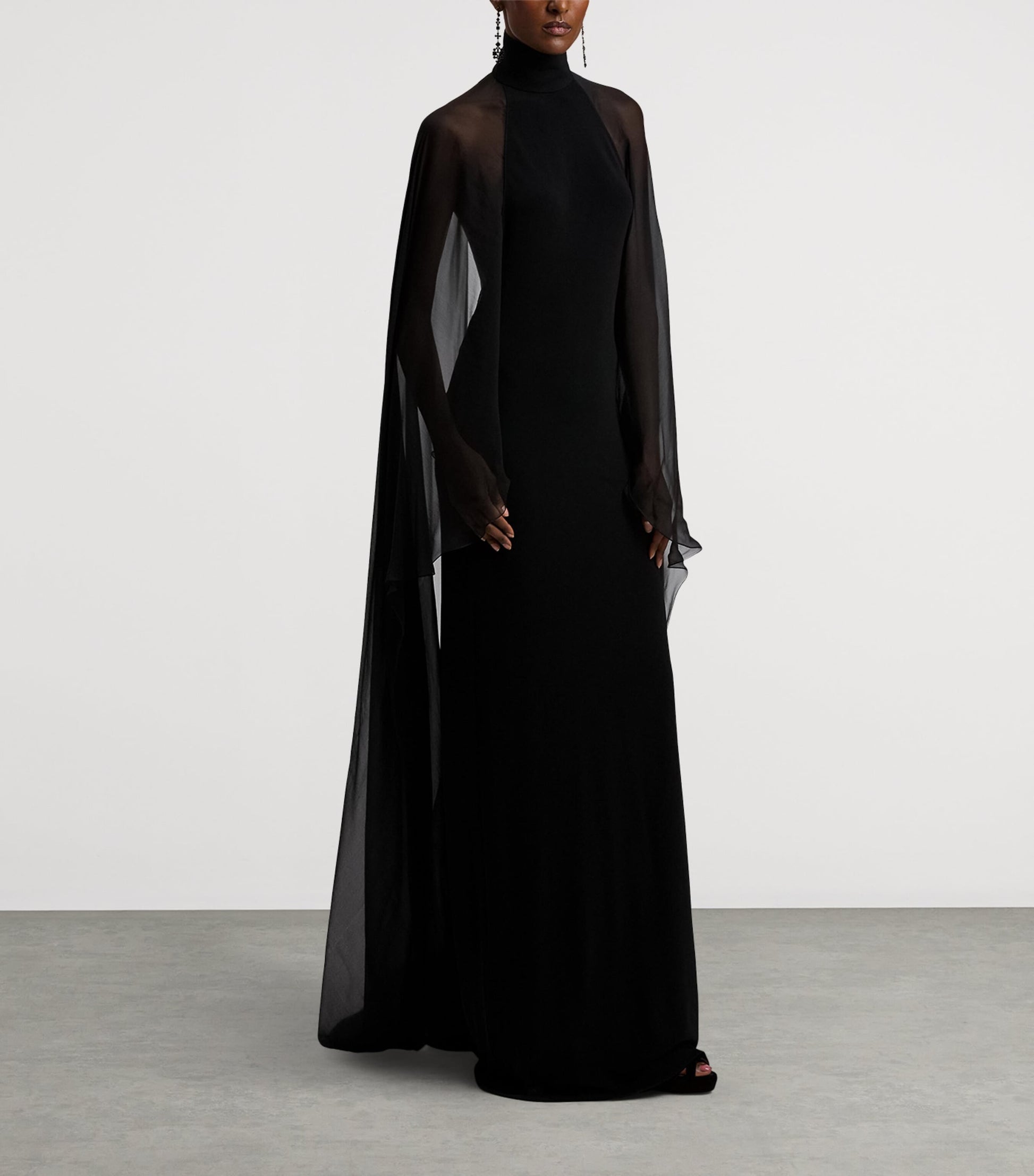 Ralph Lauren Collection Black Jersey Tilly Evening Dress