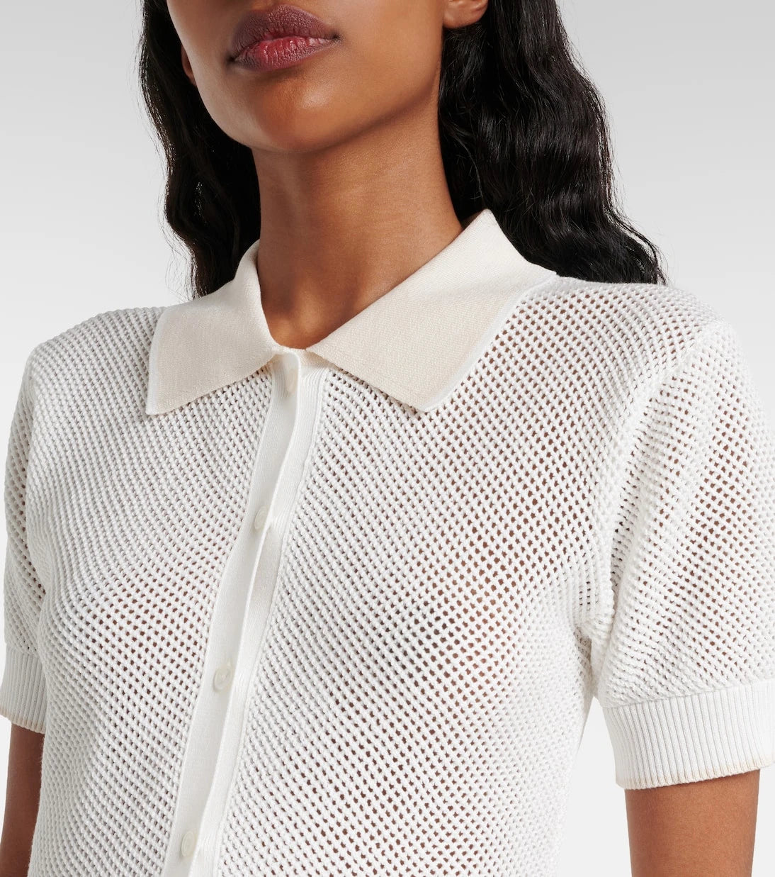 Stella McCartney - Crochet cotton polo shirt